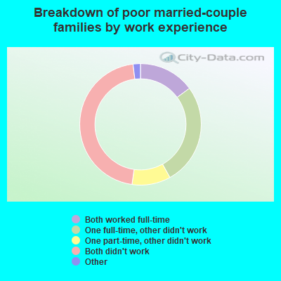 Breakdown of poor married-couple families by work experience